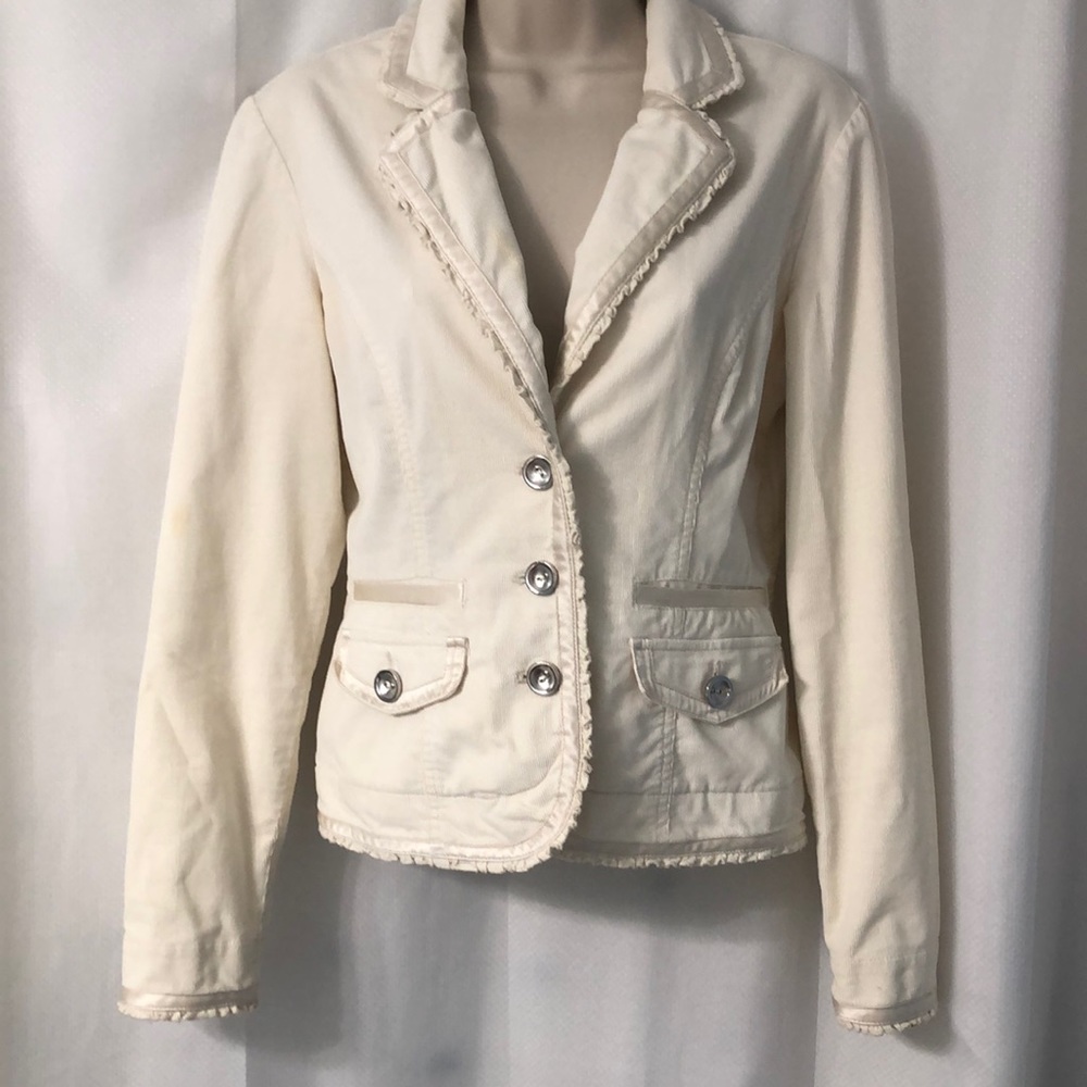 White House Black Market White Corduroy jacket